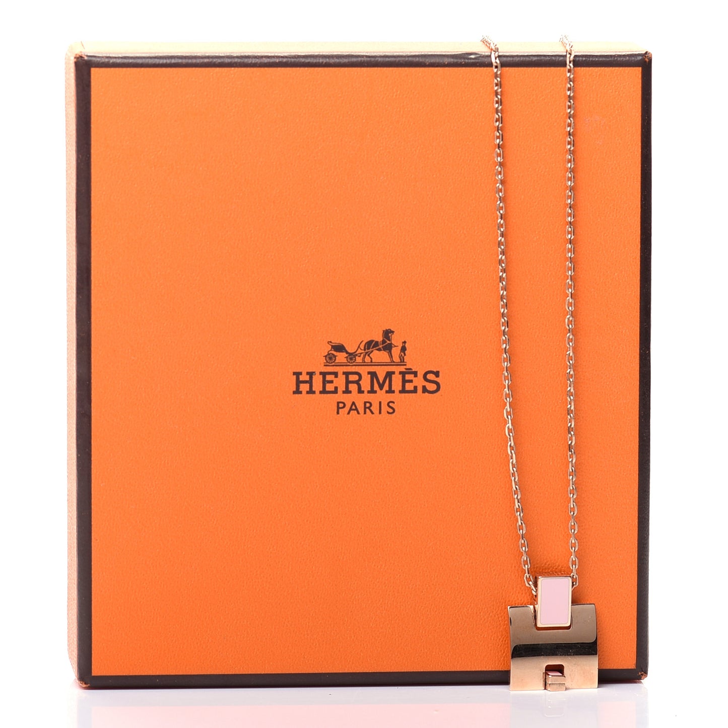 Rose Gold Plated Lacquered Eileen Pendant Necklace Rose Dragee