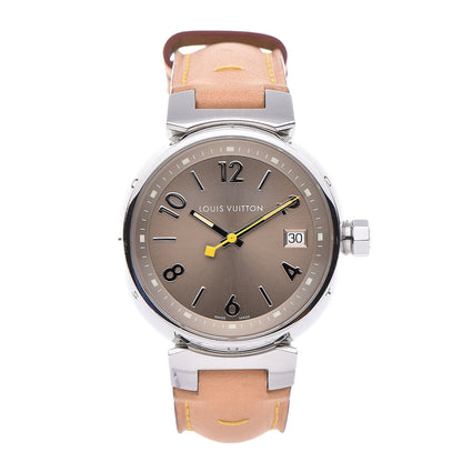 Louis Vuitton Stainless Steel Vachetta 34mm Tambour Quartz Watch Champagne 1 of 9