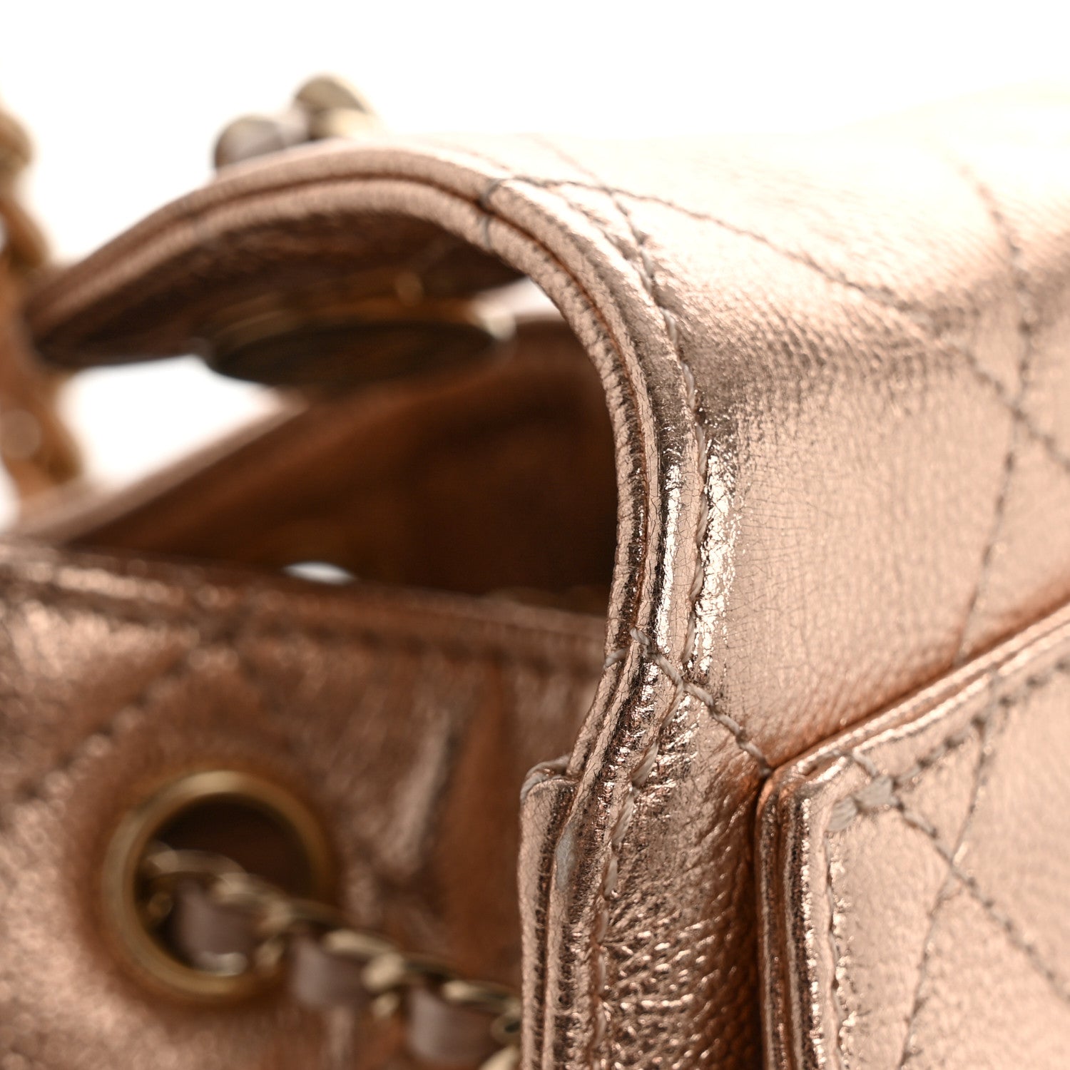 Chanel Metallic Caviar Quilted Small Chanel 25 Handbag Copper 11 of 11
