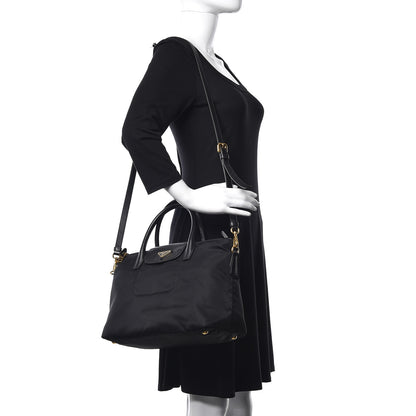Prada Tessuto Nylon Saffiano Tote Black 2 of 11