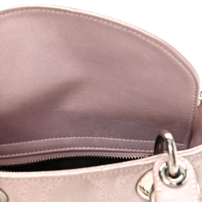 Christian Dior Metallic Lambskin Cannage Mini Lady Dior Lotus 12 of 13