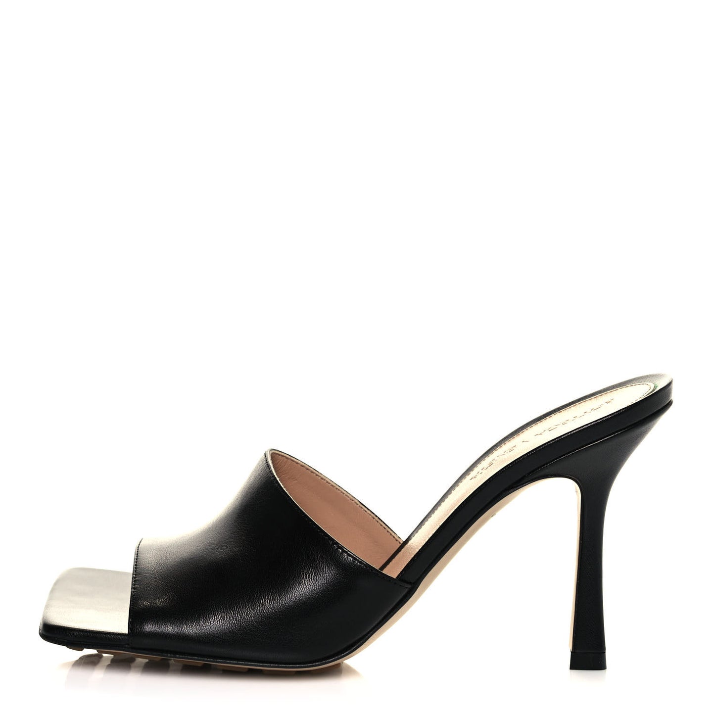 Lambskin Stretch Mule Sandals 37.5 Black