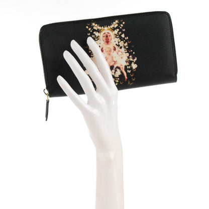 Givenchy Textured Coated Canvas Iconic Print Madonna Print Baby's Breath Zip Around Wallet 2 of 8