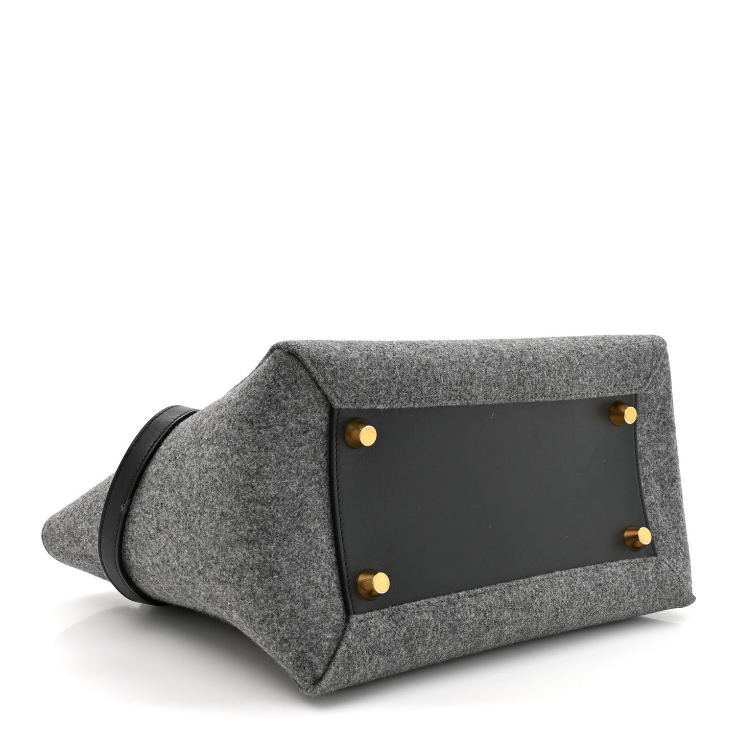 Felt Smooth Calfskin Mini Belt Bag Grey Black