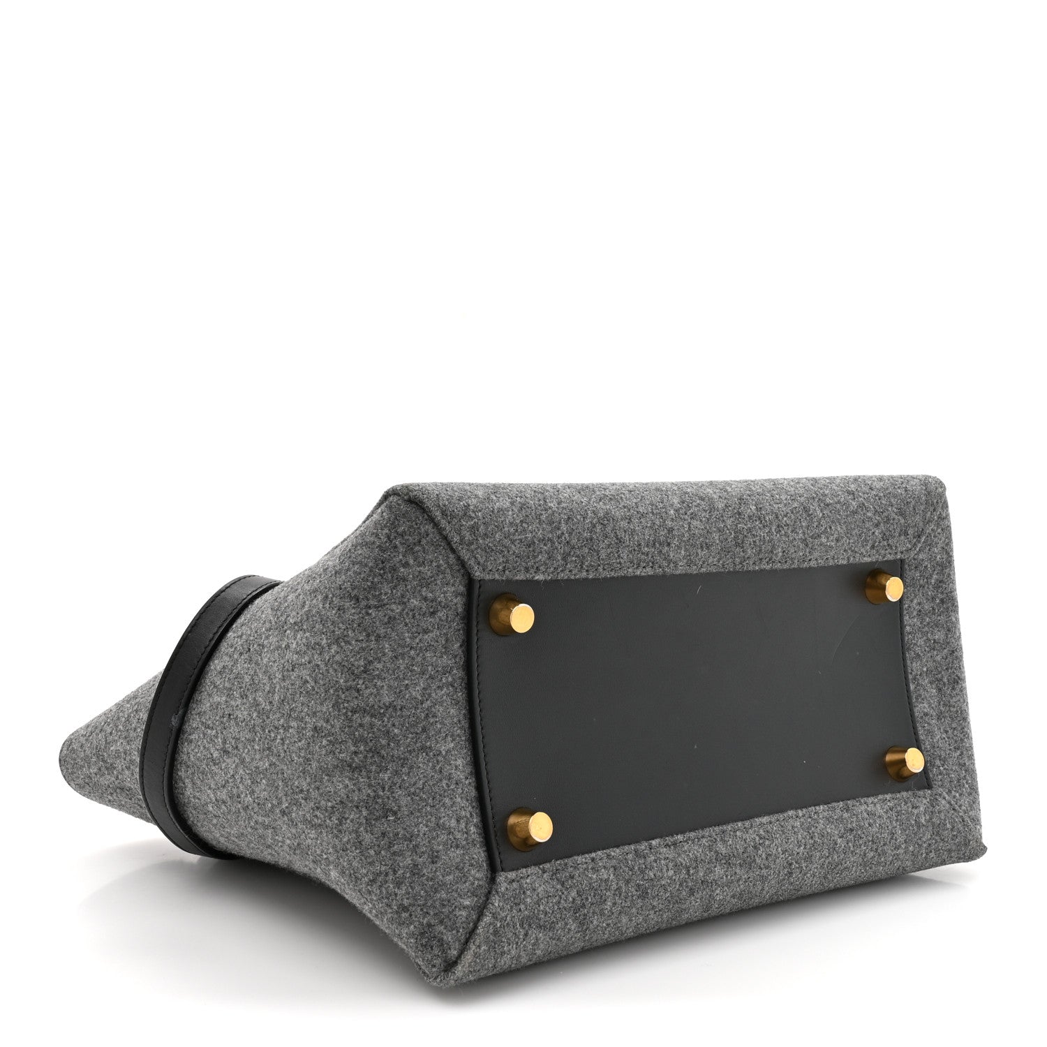 Celine Felt Smooth Calfskin Mini Belt Bag Grey Black 4 of 12