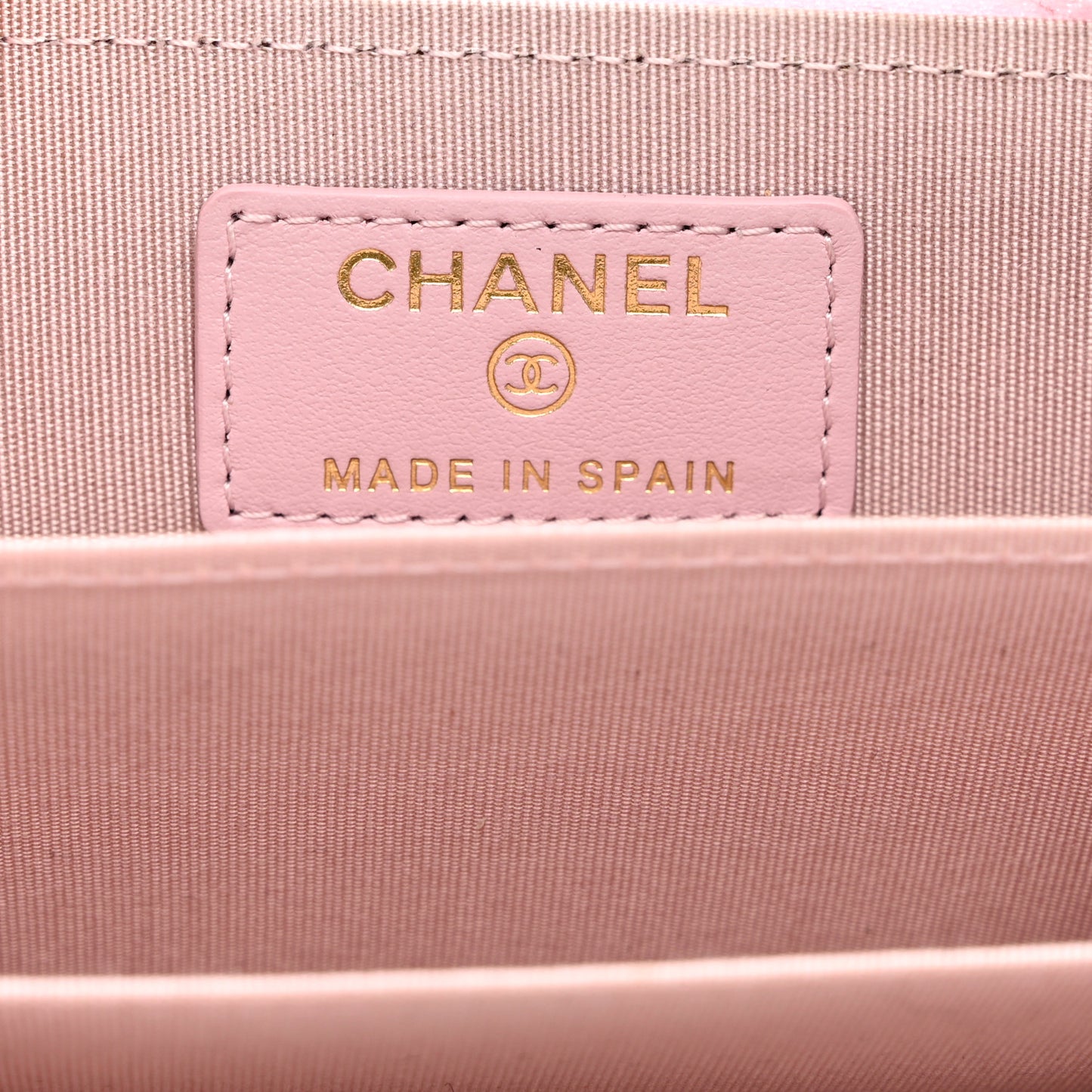 Lambskin Quilted Chanel 19 Zip Around Coin Purse Wallet Light Pink
