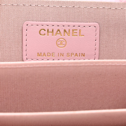 Chanel Lambskin Quilted Chanel 19 Zip Around Coin Purse Wallet Light Pink 6 of 9