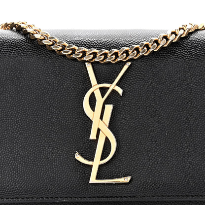 Saint Laurent Grain De Poudre Small Monogram Kate Satchel Black 6 of 9