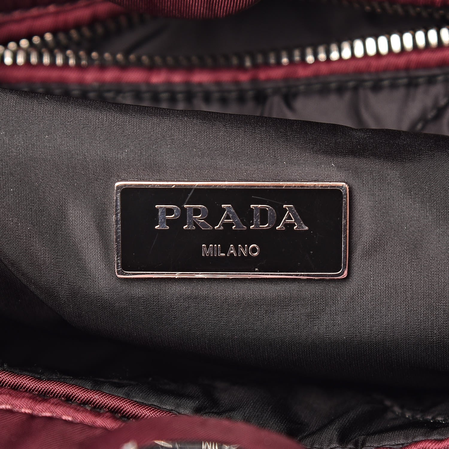 Prada Tessuto Nylon Bomber Tote Bordeaux 6 of 9