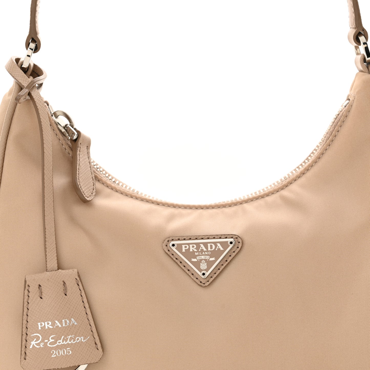 Re-Nylon Saffiano Mini Re-Edition 2005 Bag Cammeo