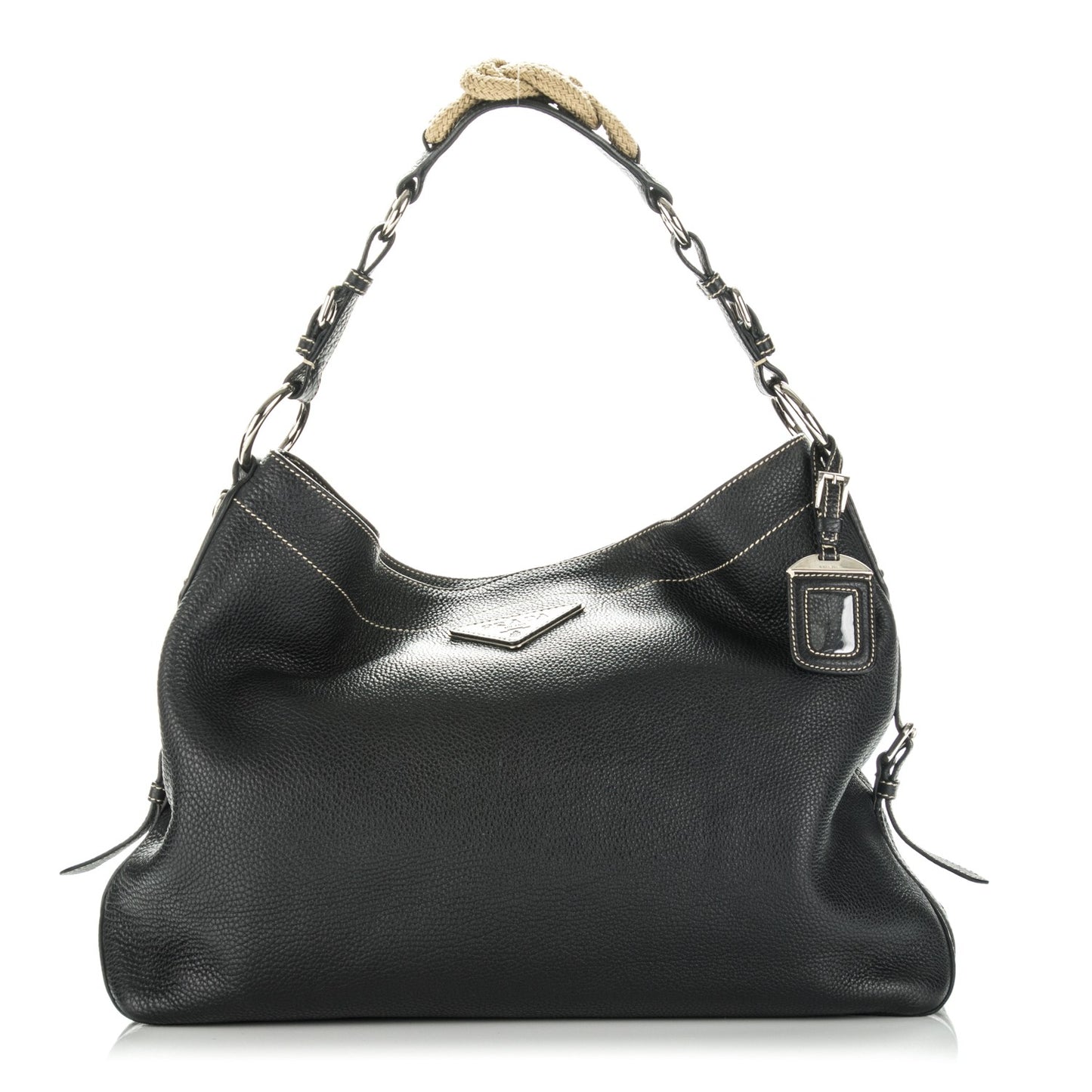 Vitello Daino Shoulder Bag Nero Black