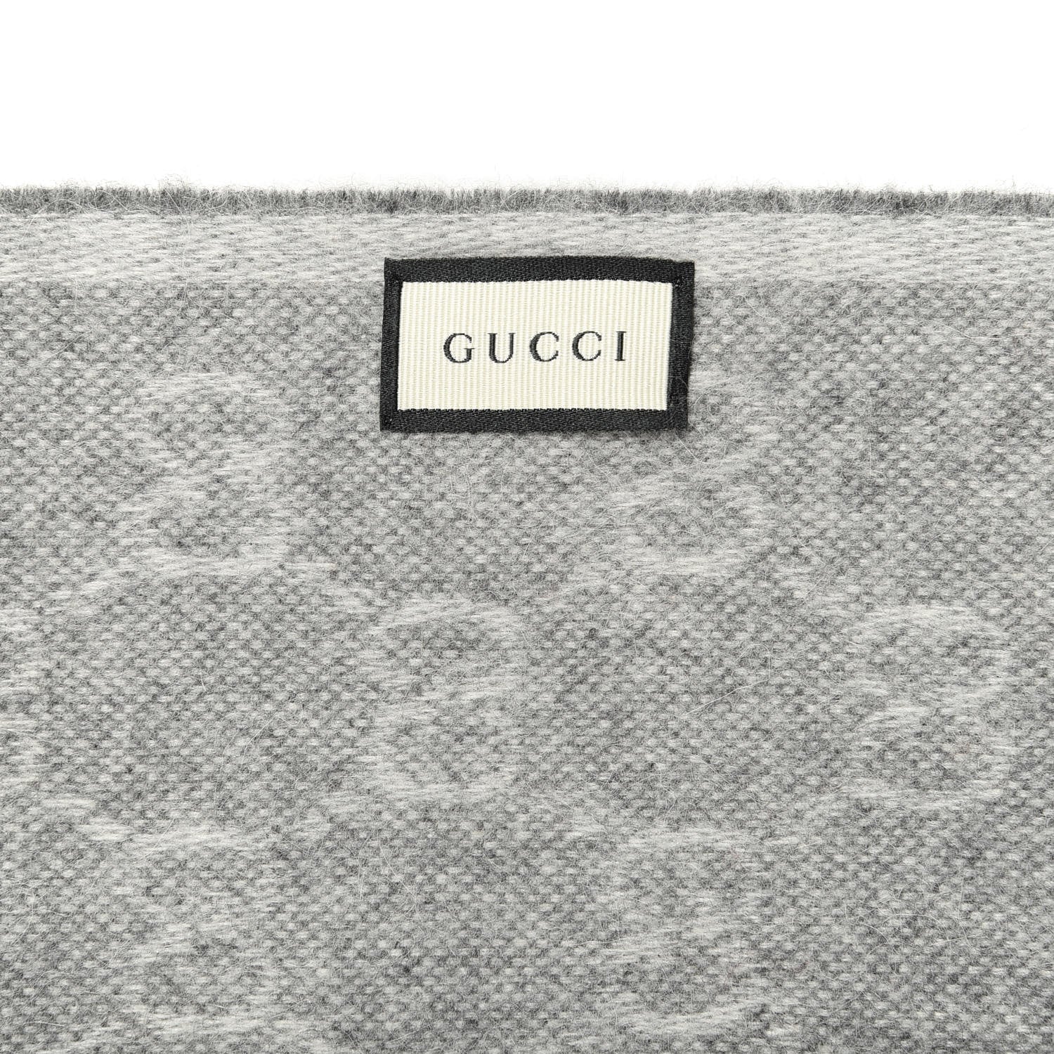 Gucci Wool Angora Monogram Web New Nikky Scarf Zinc Blue 3 of 4