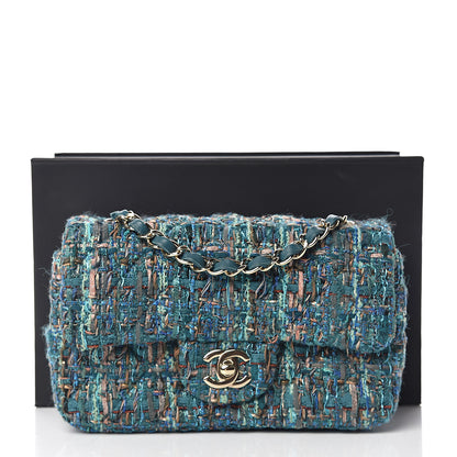 Chanel Tweed Quilted Mini Rectangular Flap Turquoise 10 of 10