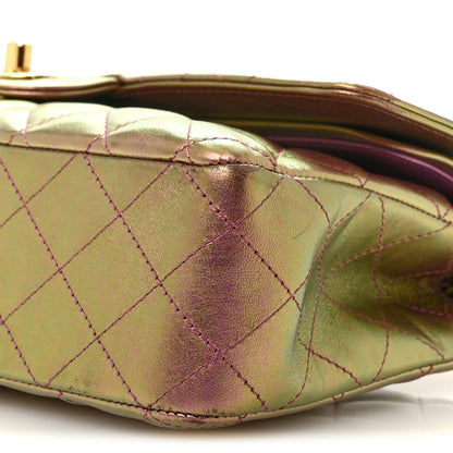 Chanel Iridescent Lambskin Quilted Medium Double Flap Purple 10 of 14