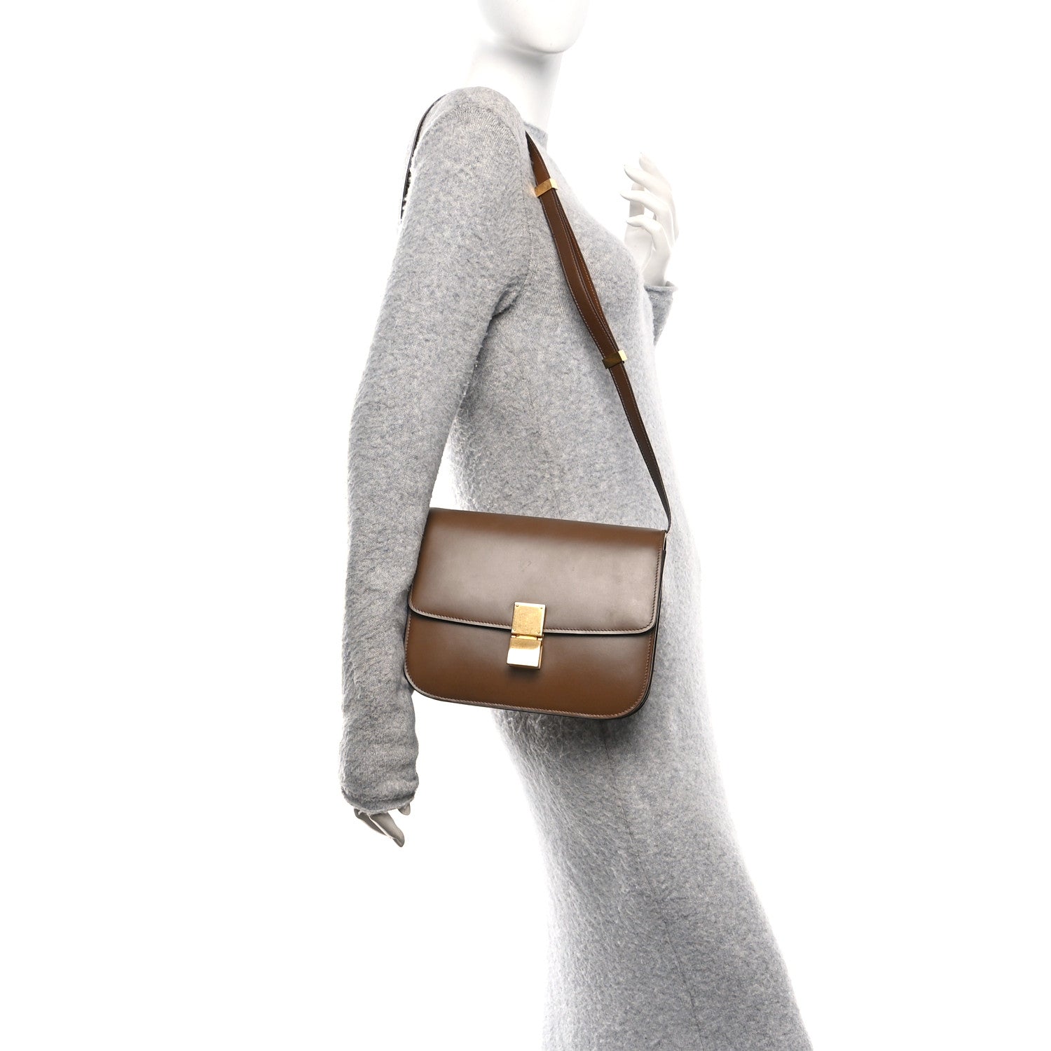 Celine Box Calfskin Medium Classic Box Flap Bag Camel 2 of 10