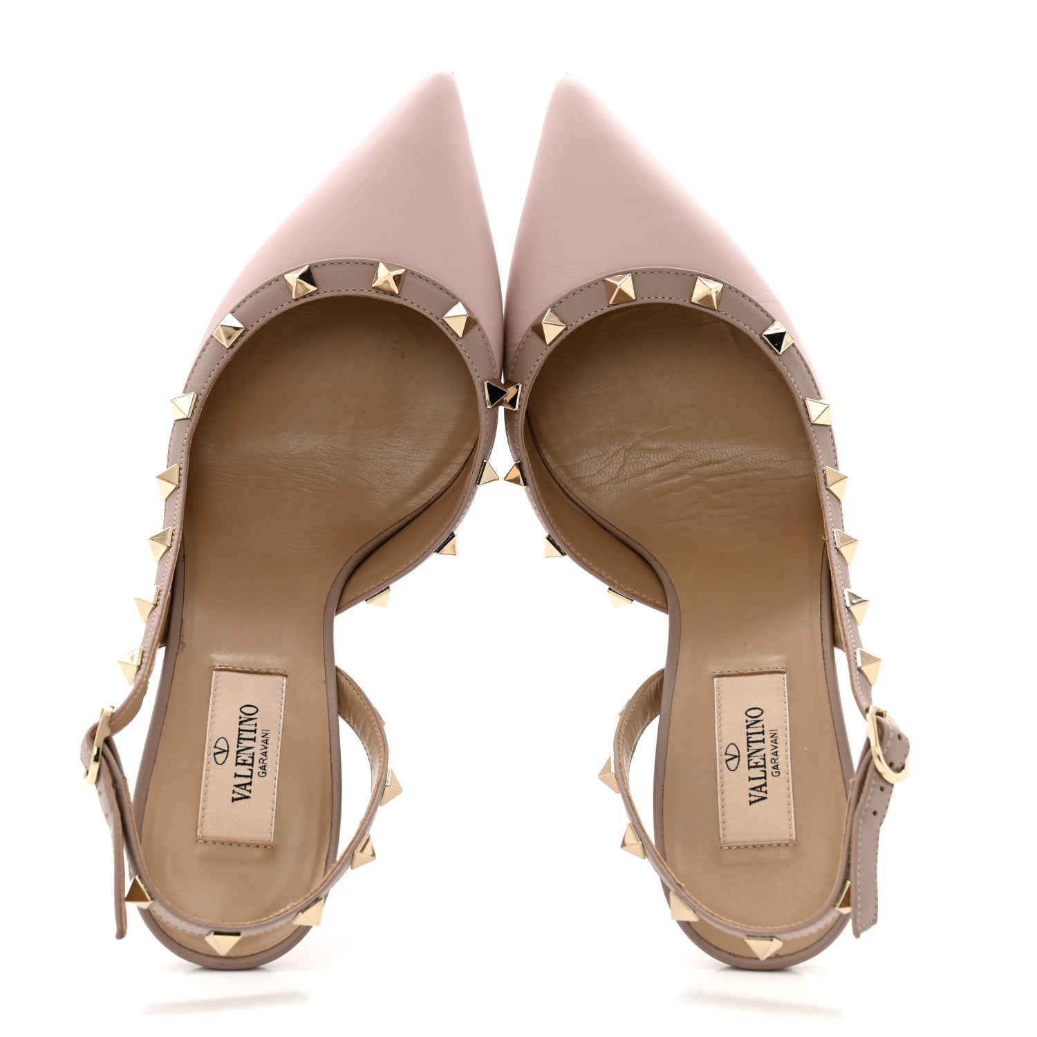 Valentino Garavani Calfskin Nappa Rockstud 100mm Pumps 40 Grey Pink Poudre 2 of 9