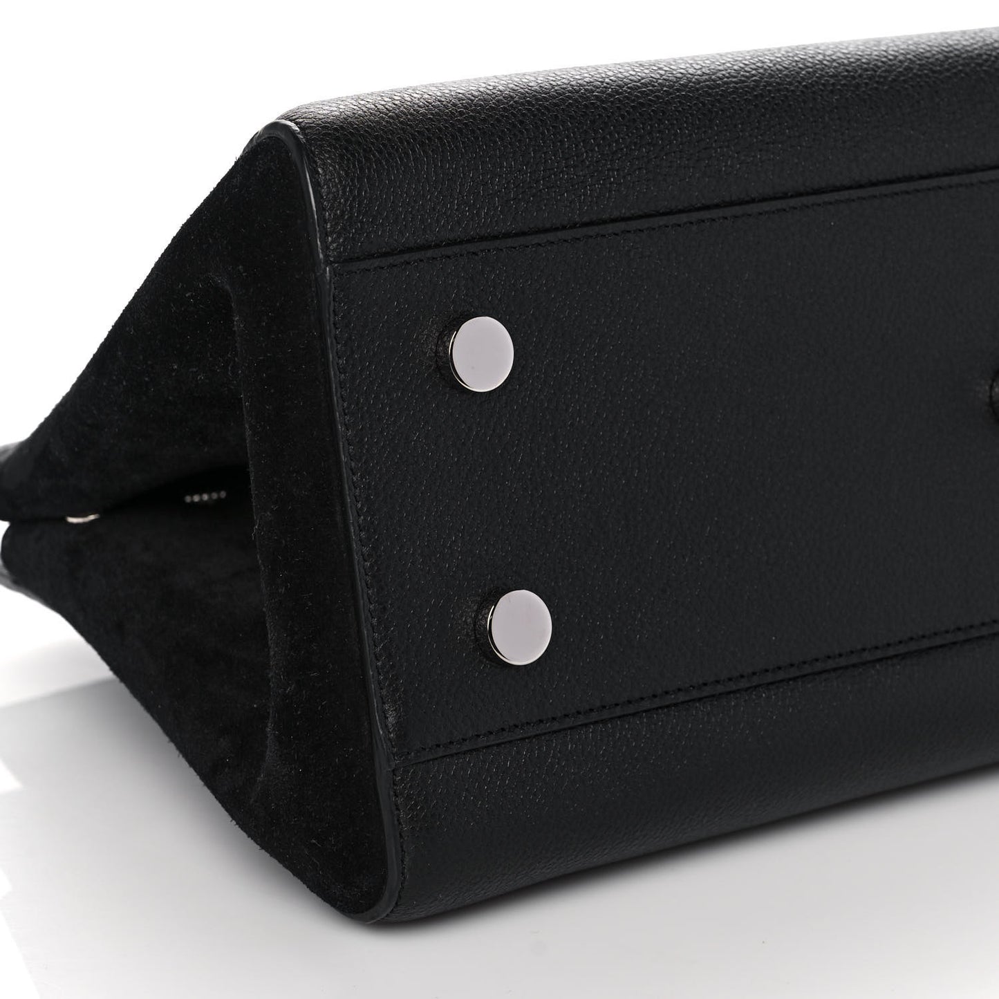 Grained Calfskin Small Cabas Rive Gauche Black