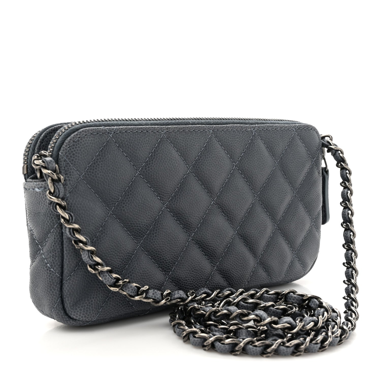 Chanel Caviar Quilted Small Clutch With Chain Grey 3 of 13