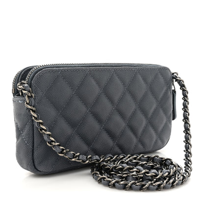 Chanel Caviar Quilted Small Clutch With Chain Grey 3 of 13