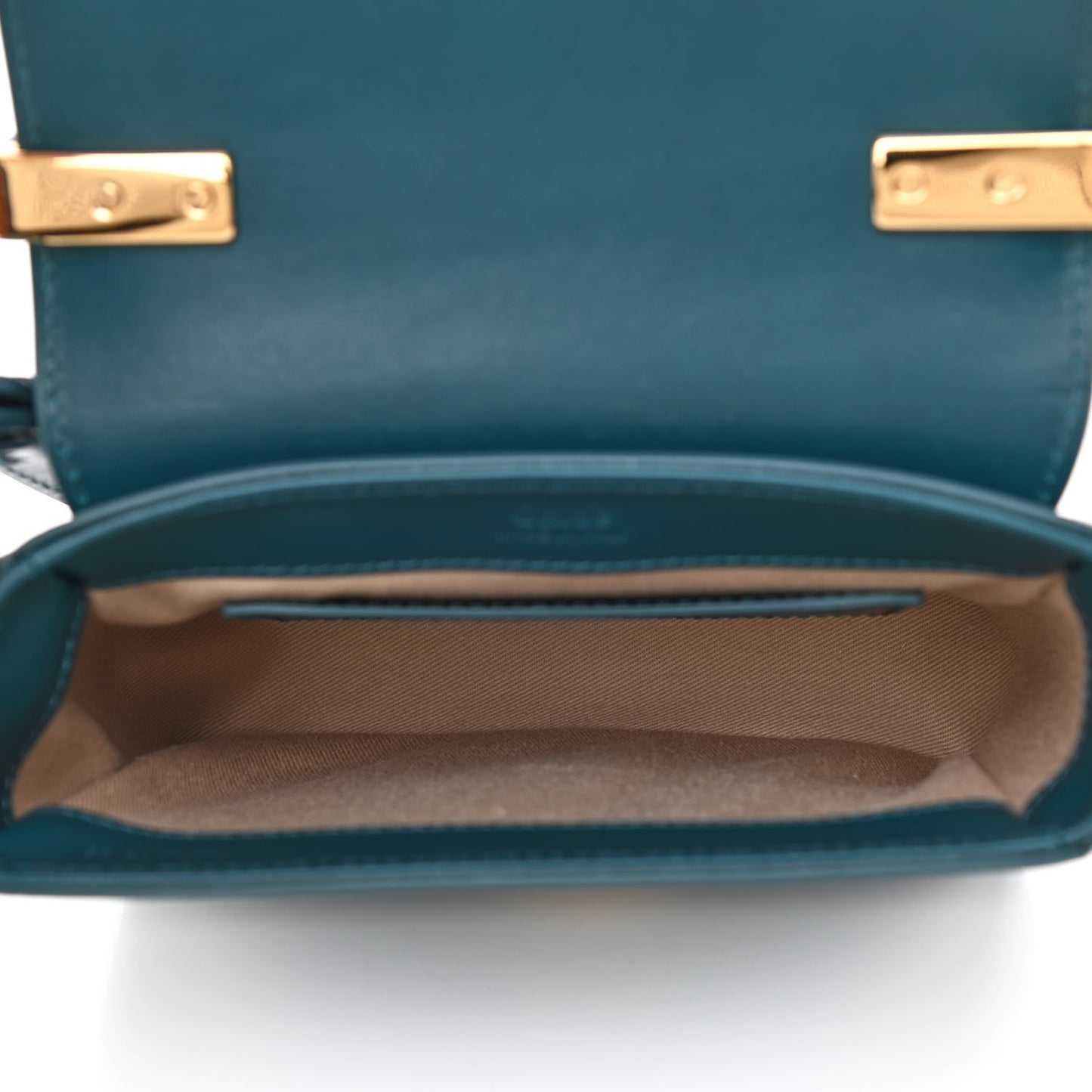 Shiny Calfskin Suede Mini C Double Carry Blue