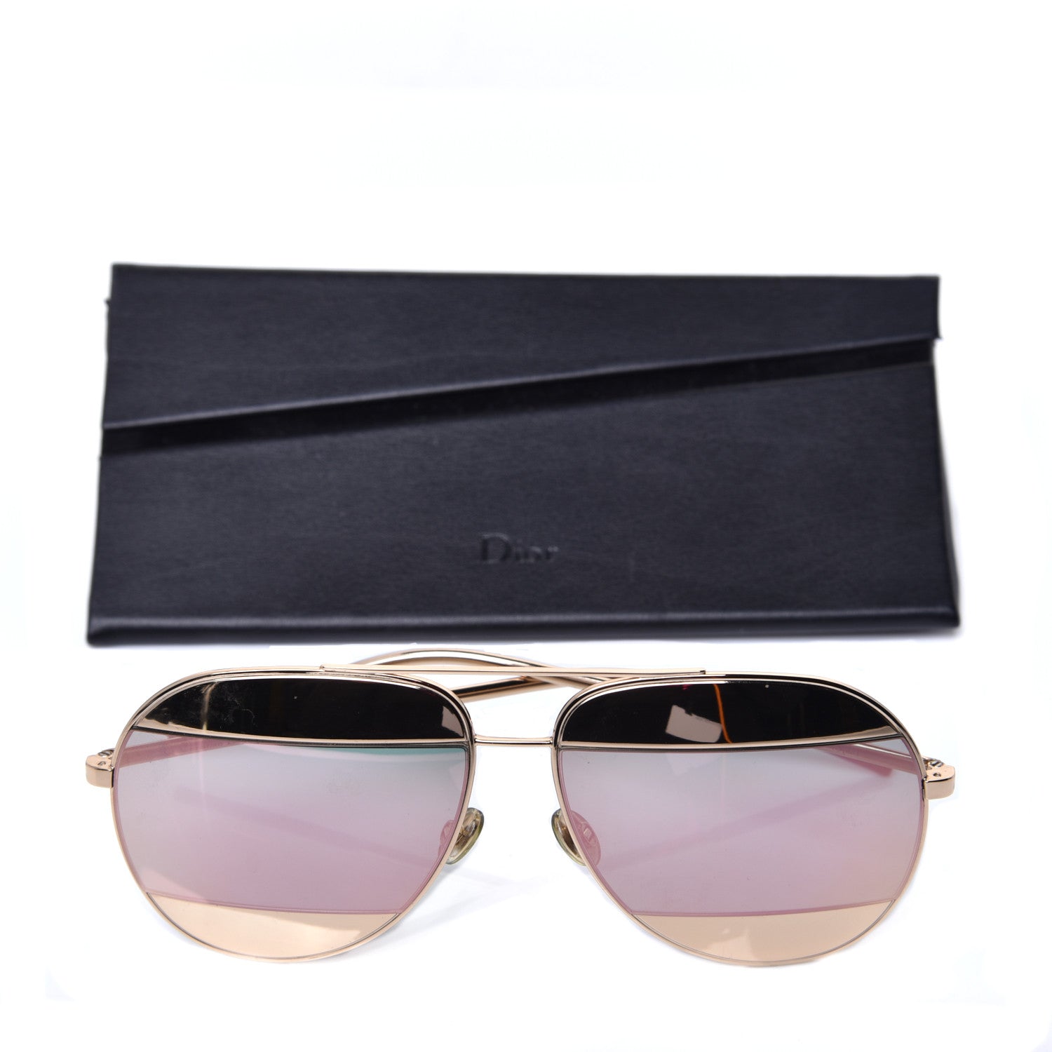 Christian Dior Metal Split 1 Aviator Sunglasses Gold 7 of 7