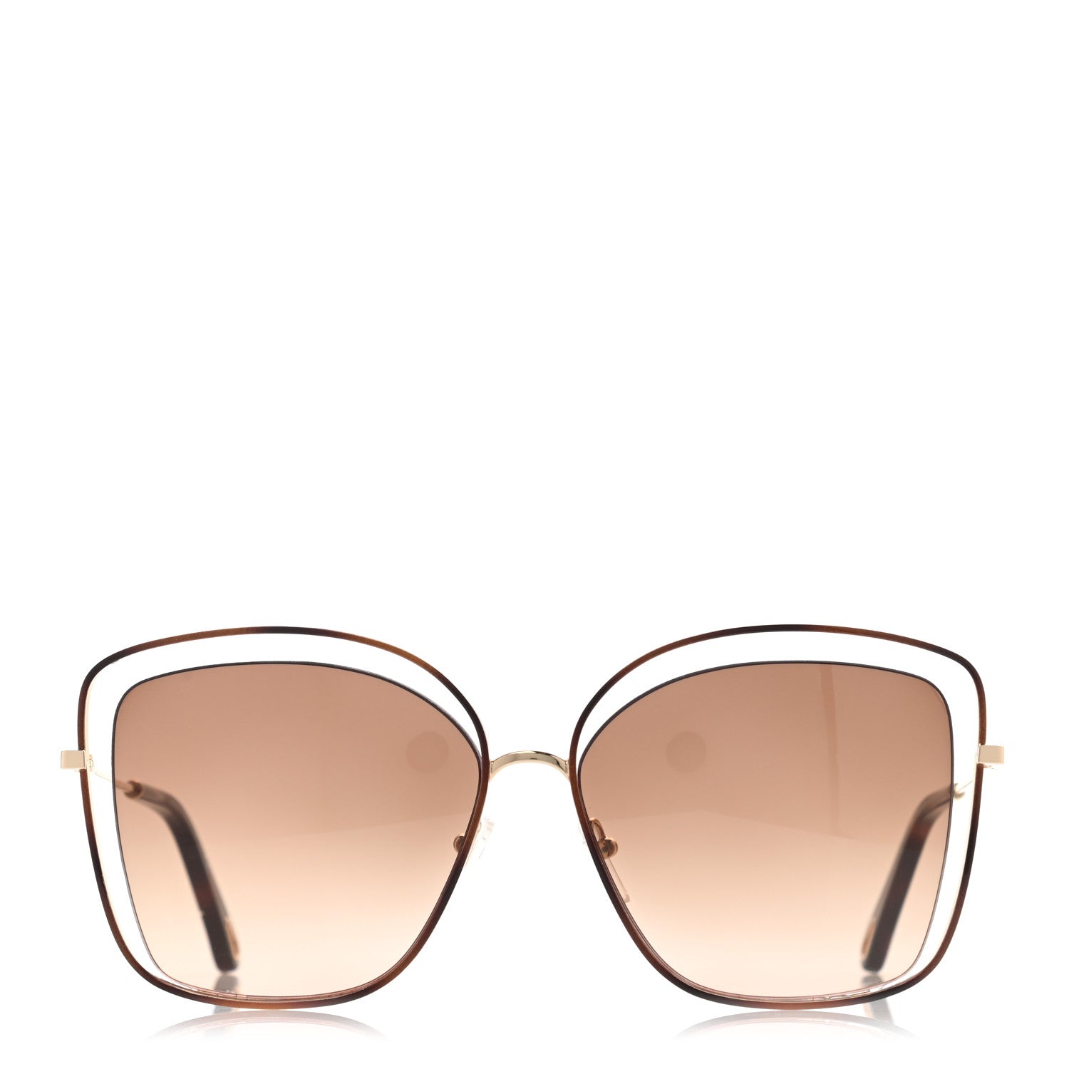 Chloe Poppy Cutout Square Sunglasses CE133S Havana Brown 2 of 6