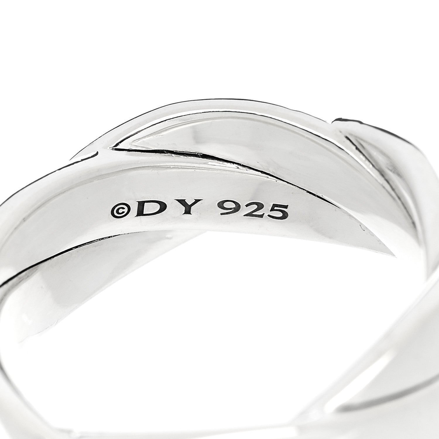 David Yurman Sterling Silver 9mm DY Helios Band Ring 61 9.75 4 of 5