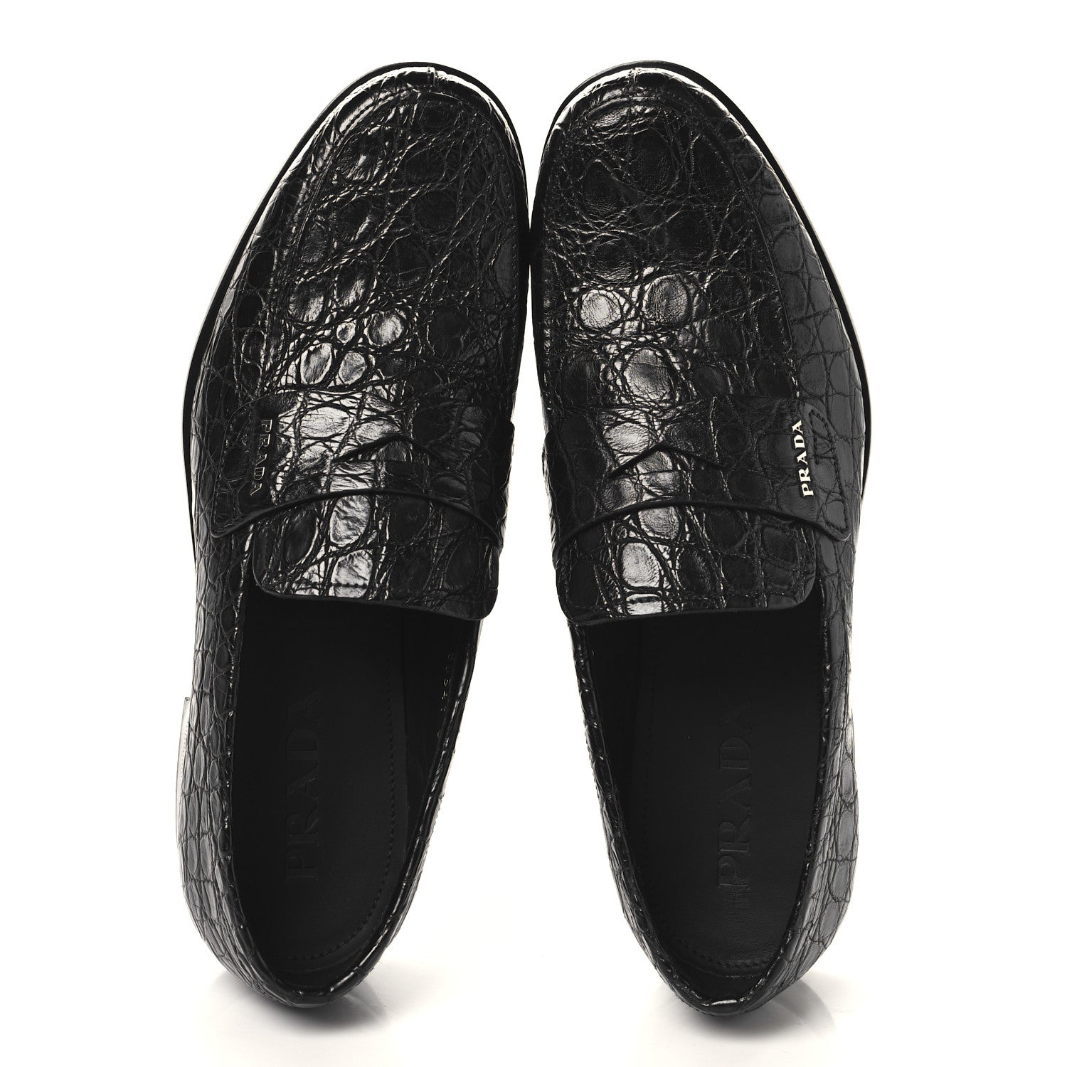 Prada Crocodile Mens Loafers 7 Black 2 of 10