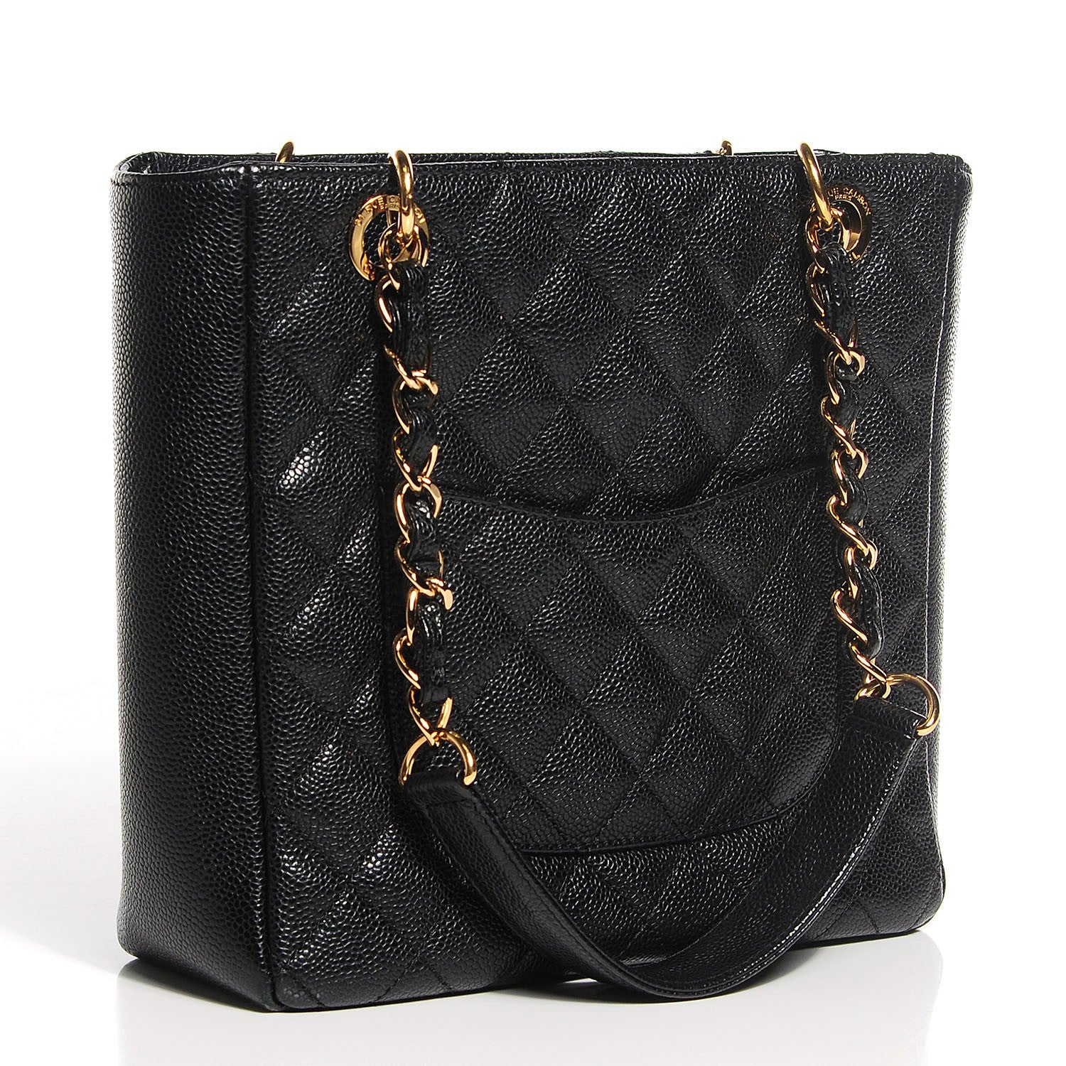 Chanel Caviar Quilted Petit Shopping Tote PST Black 3 of 7