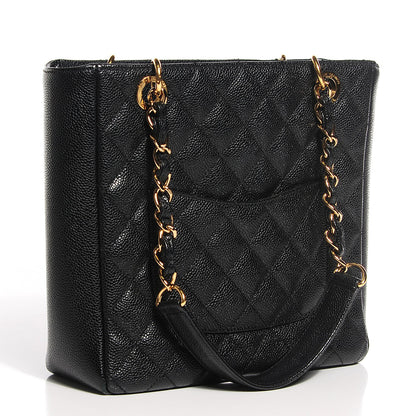 Chanel Caviar Quilted Petit Shopping Tote PST Black 3 of 7