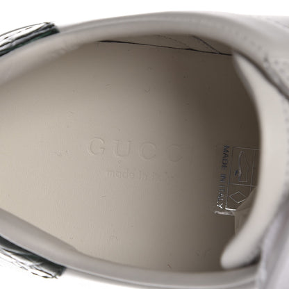 Gucci Calfskin Crocodile Web Ace Sneakers 35.5 White Green 9 of 10