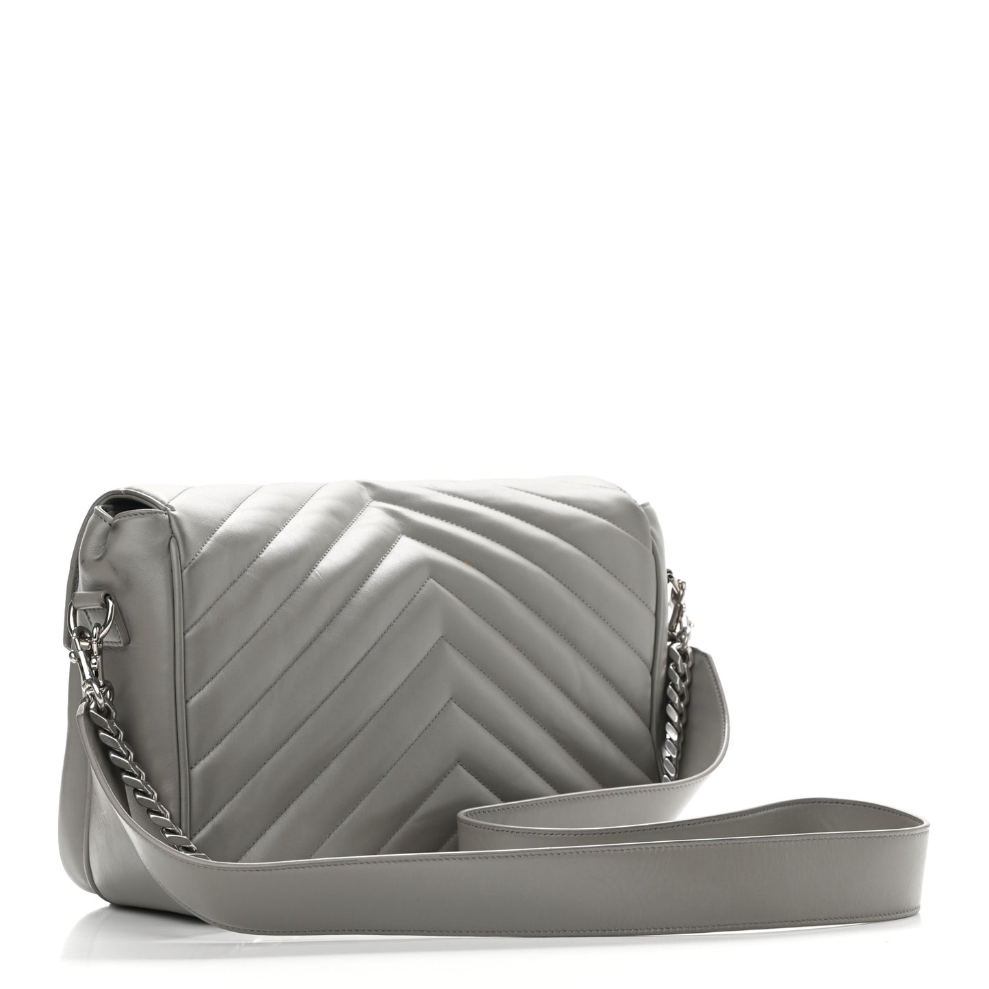 Calfskin Y Quilted Monogram Loulou Shoulder Bag Pearl Grey