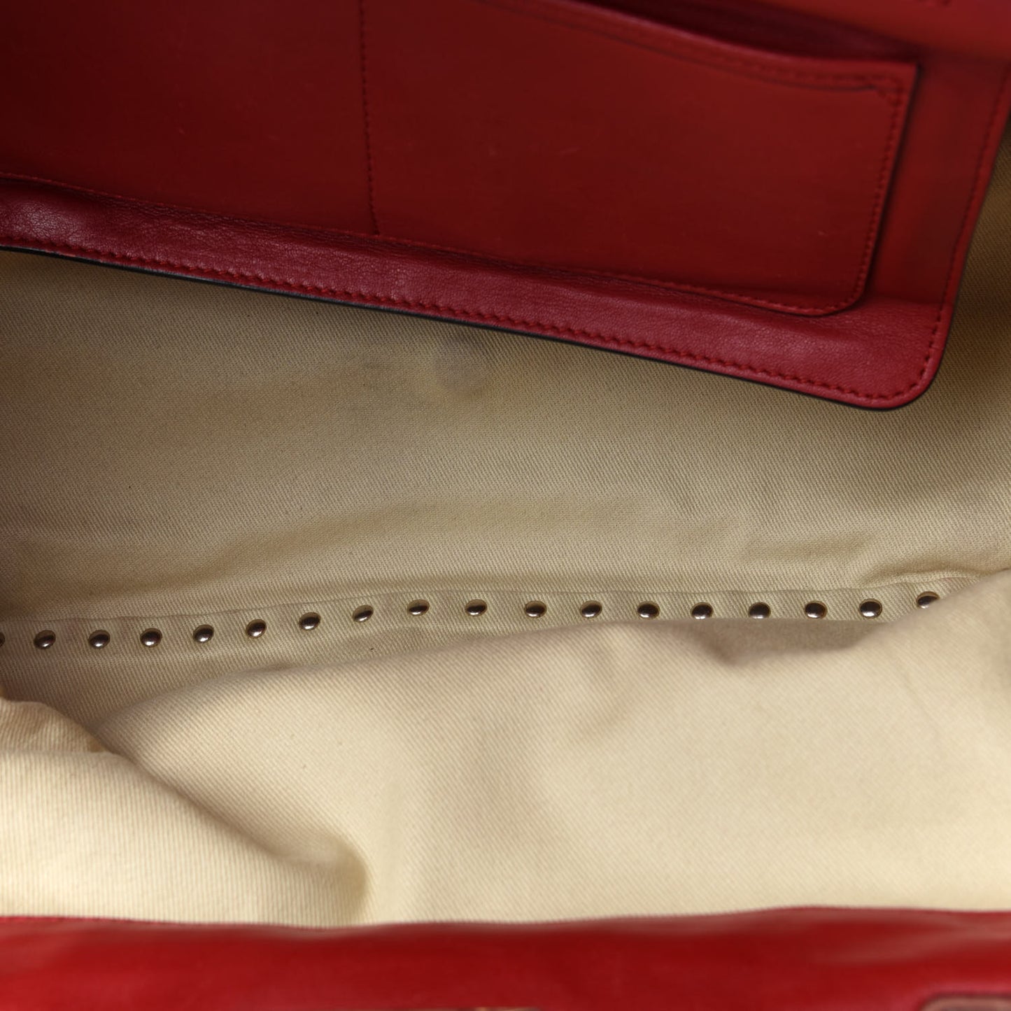 Vitello Medium Rockstud Tote Rosso Valentino