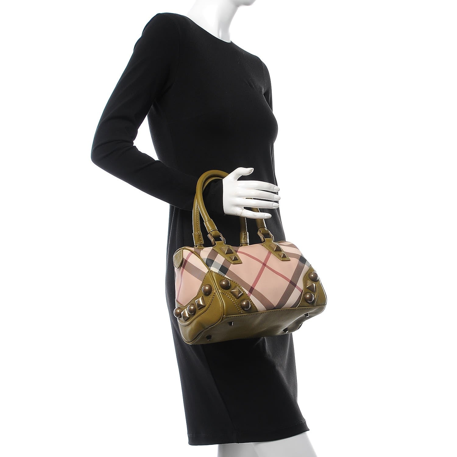 Burberry Supernova Check Mega Stud Chester Bowling Bag 2 of 14