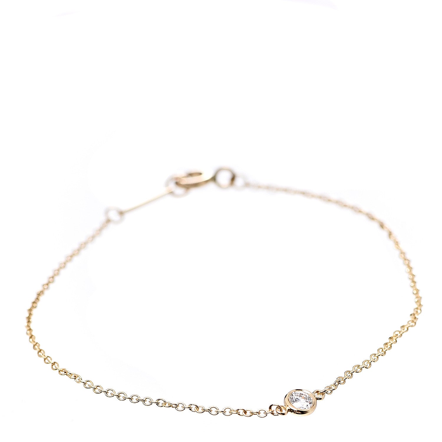 Tiffany 18K Yellow Gold Diamond .08ct Elsa Peretti Diamonds by the Yard Bracelet 1 of 5
