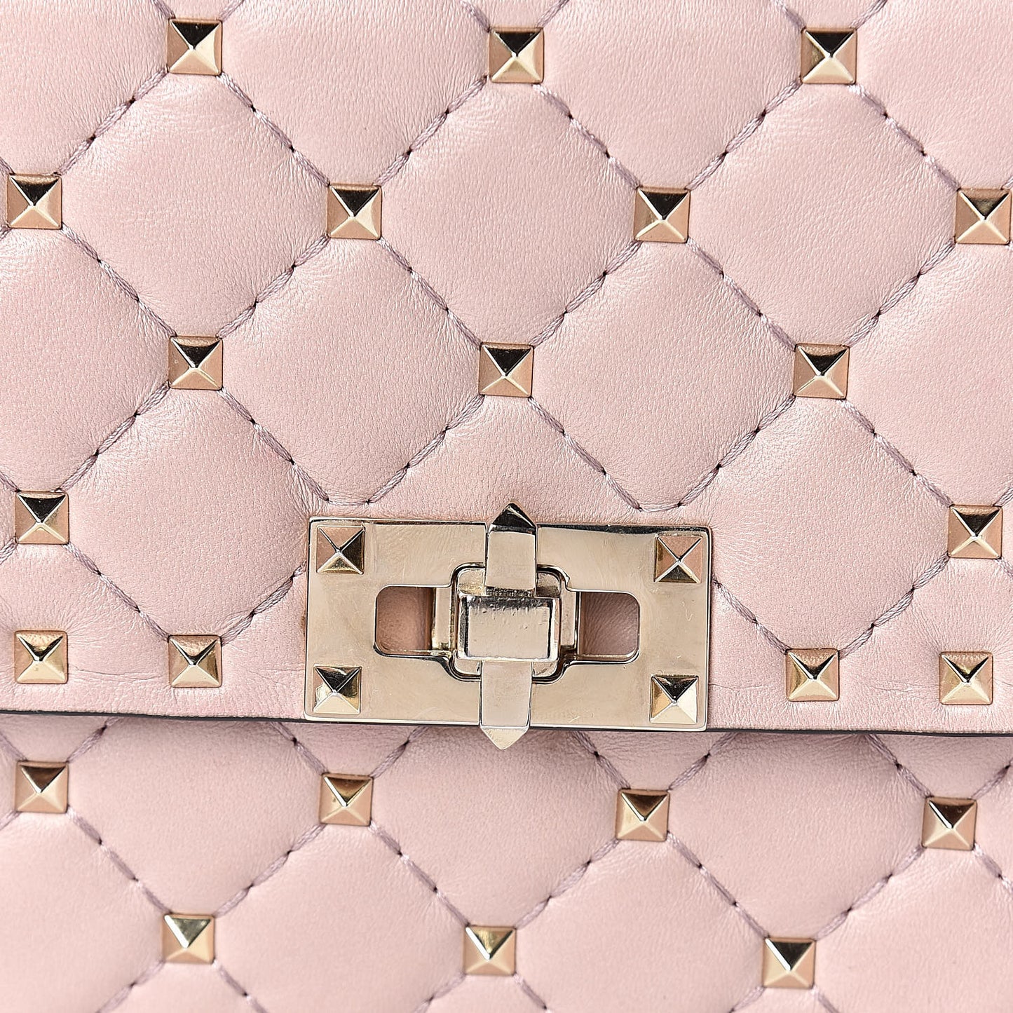 Nappa Rockstud Spike Wallet on Chain Water Rose