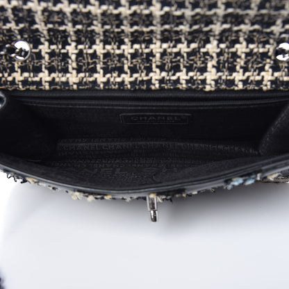 Chanel Tweed Vinyl Woven Medium Single Flap Black White 7 of 19