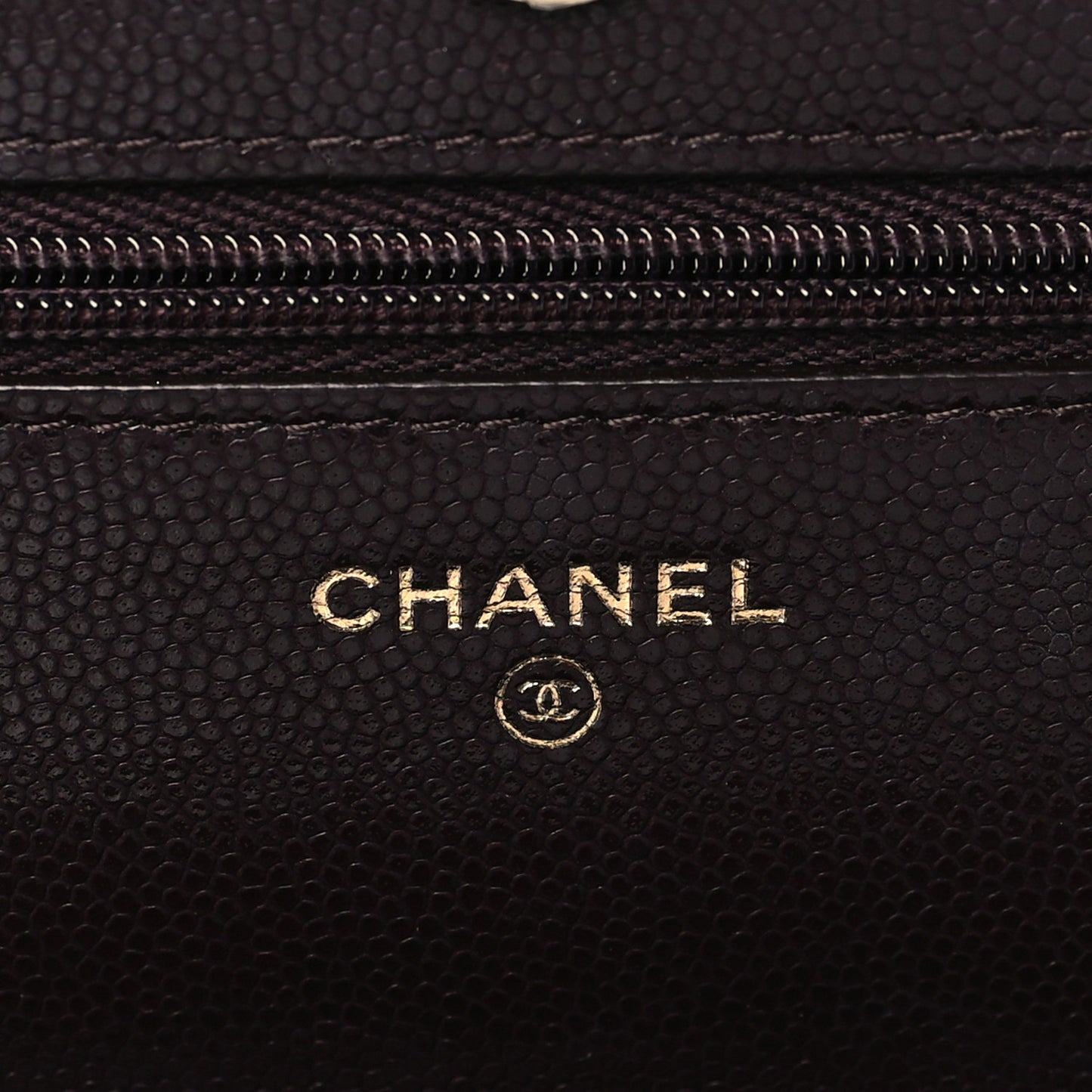 Caviar Quilted Wallet on Chain WOC Dark Brown