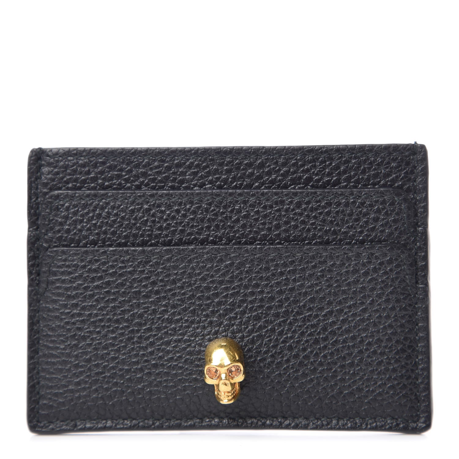Alexander McQueen Calfskin Skull Card Holder Black 1 of 7