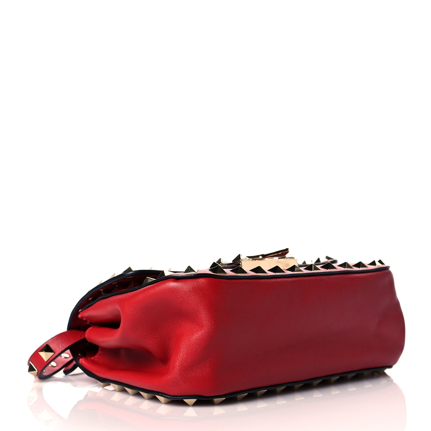 Vitello Mini Rockstud Flap Saddle Crossbody Bag Rosso Valentino