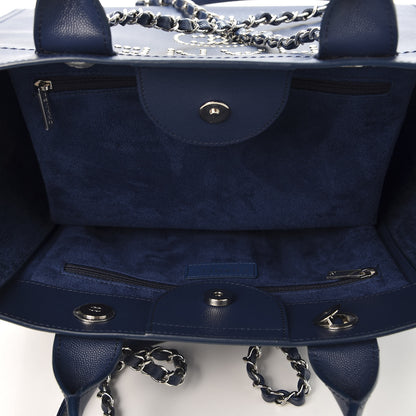 Chanel Caviar Small Studded Deauville Tote Navy 4 of 10