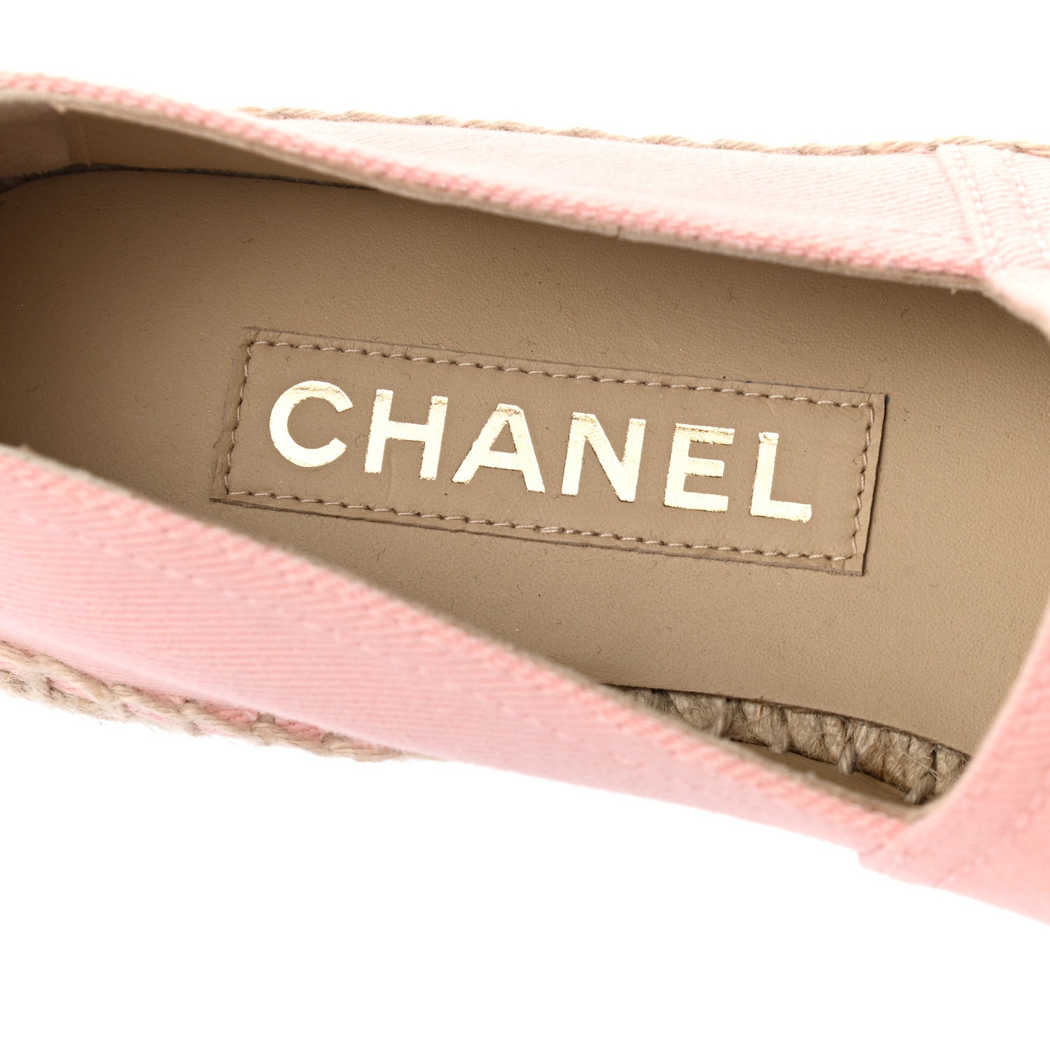 Chanel Denim Toile CC Espadrilles 36 Pink Black 7 of 8