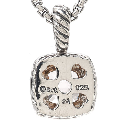 David Yurman Sterling Silver Diamond Morganite 7mm Petite Albion Pendant Necklace 5 of 6