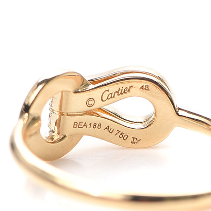 Cartier 18K Yellow Gold Diamond 8mm Agrafe Ring 48 4.5 4 of 4