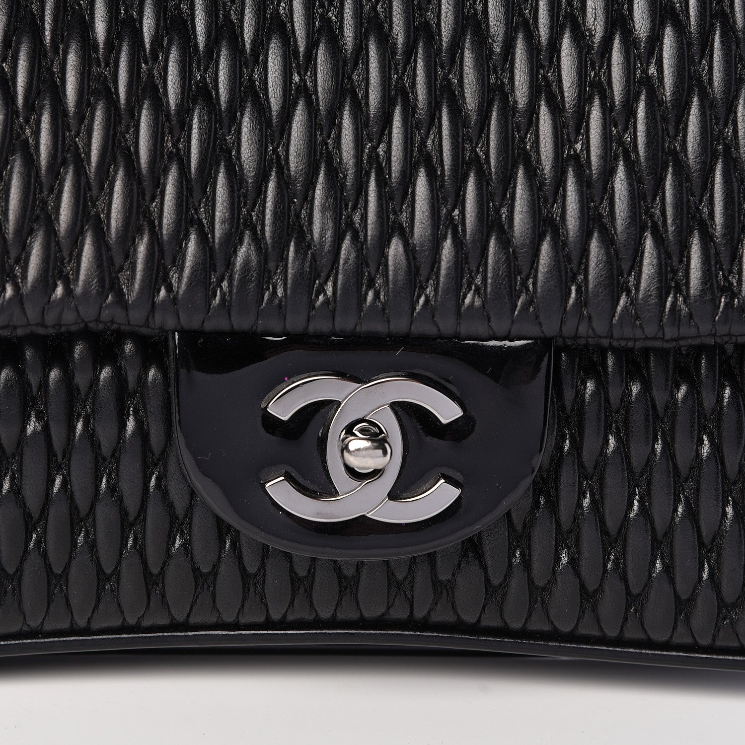 Chanel Vinyl Lambskin Quilted Shoulder Flap Black 8 of 10