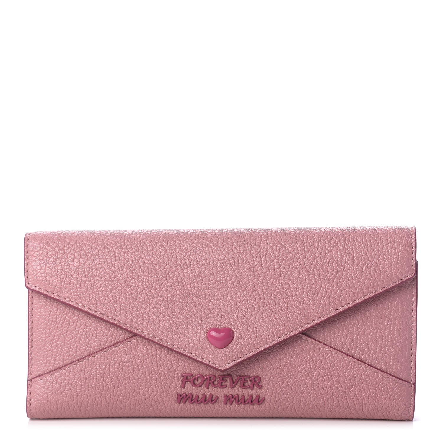 Miu Miu Goatskin Madras Love Forever Envelope Wallet Rosa 1 of 10