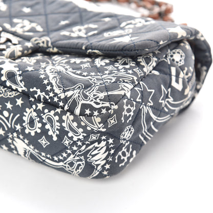 Chanel Cotton Quilted Paris Dallas Medium Bandana Flap Blue 10 of 10