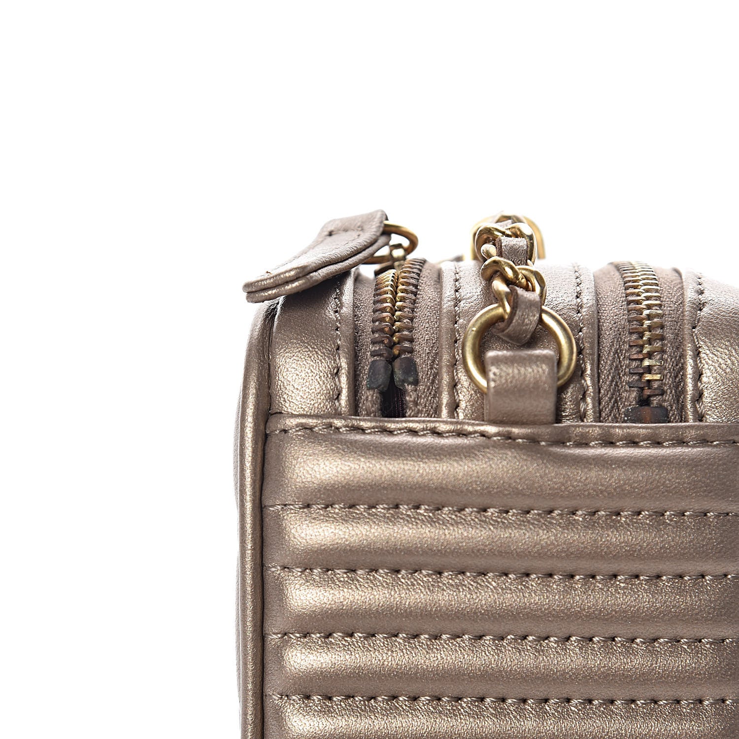 Chanel Metallic Lambskin Mini Coco Boy Camera Case Dark Gold 12 of 16