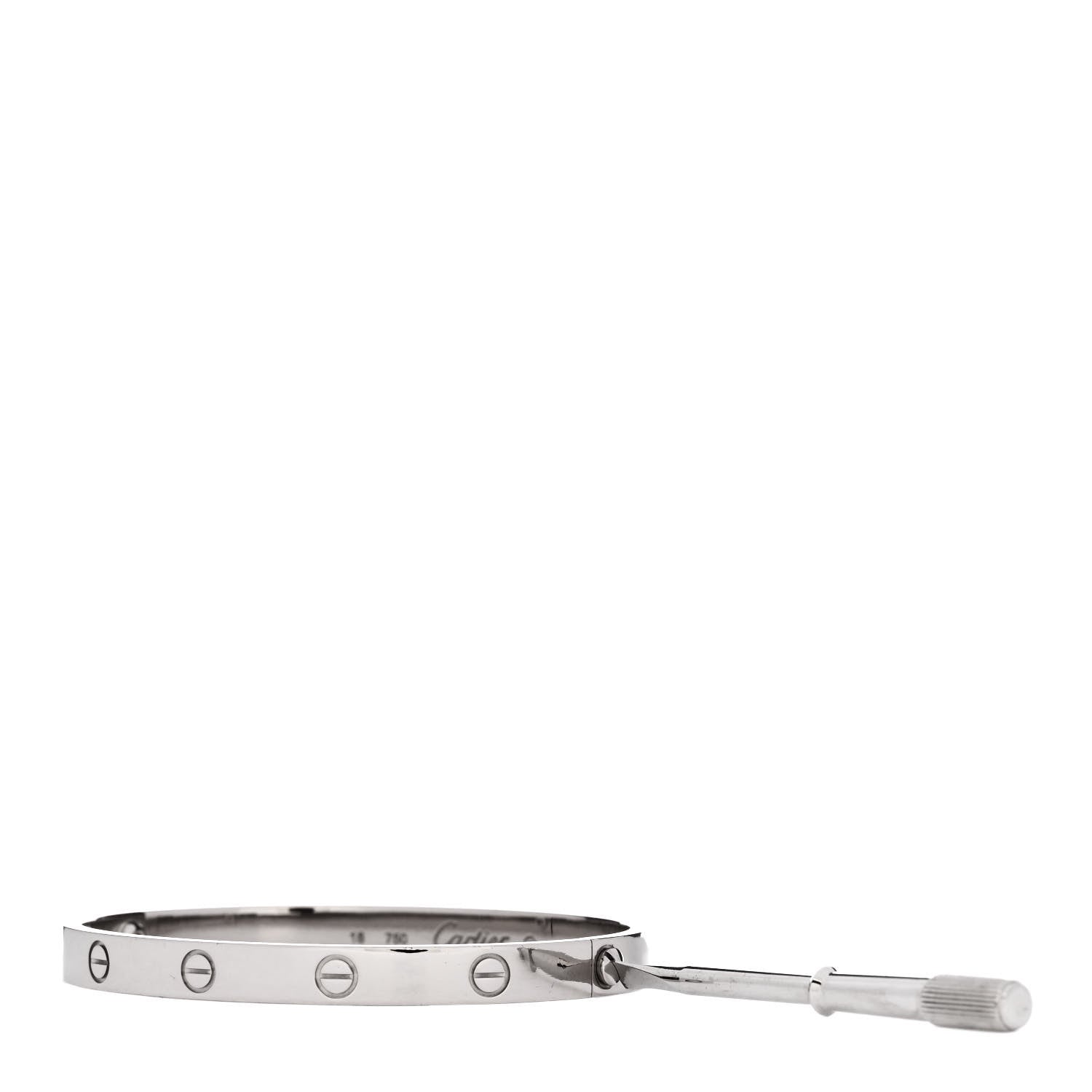 Cartier 18K White Gold LOVE Bracelet 18 3 of 5