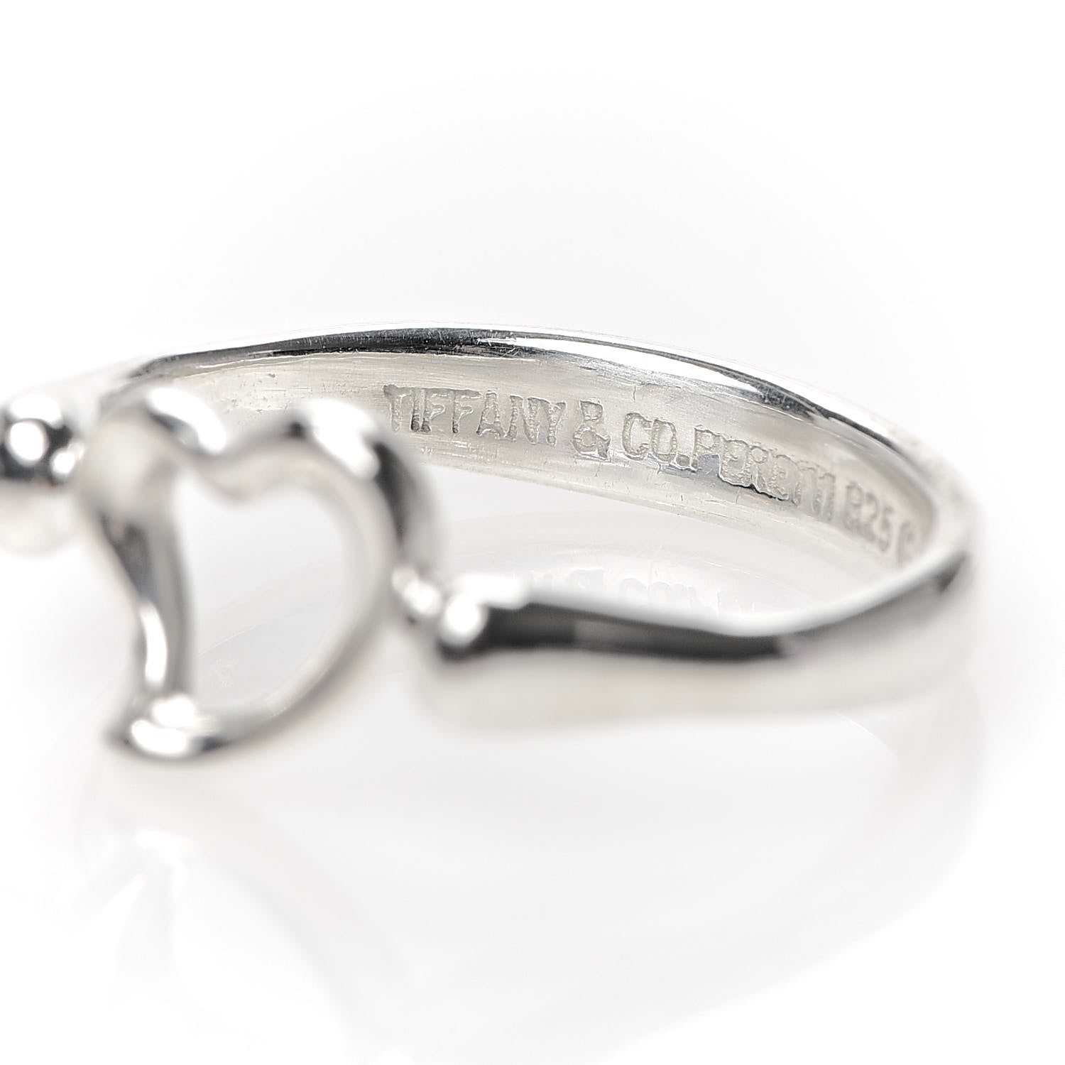 Tiffany Sterling Silver Elsa Peretti Open Heart Ring 49 5 4 of 5